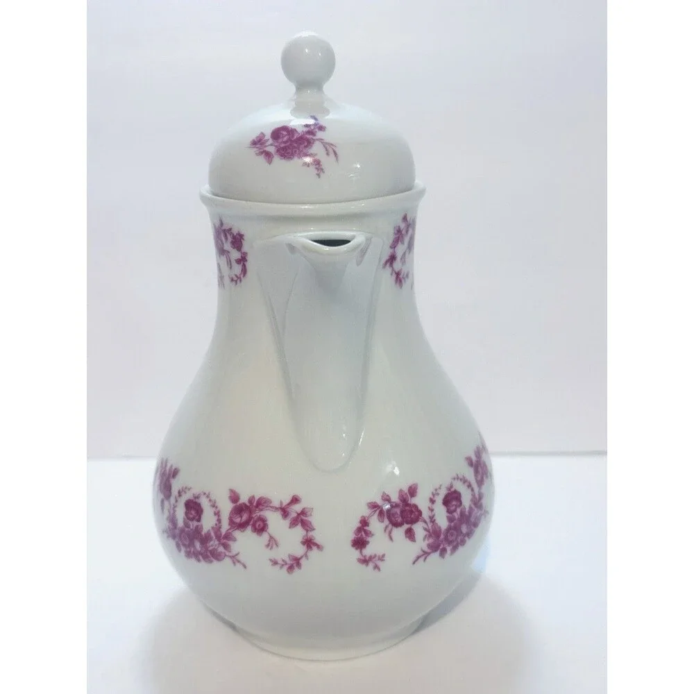 Vintage Seltmann Weiden Bavaria Coffee Pot Pink Floral 3122 W Germany